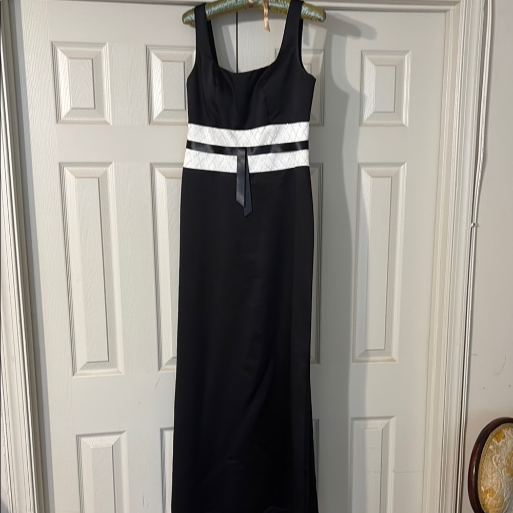 David's Bridal Black Full-length Dress